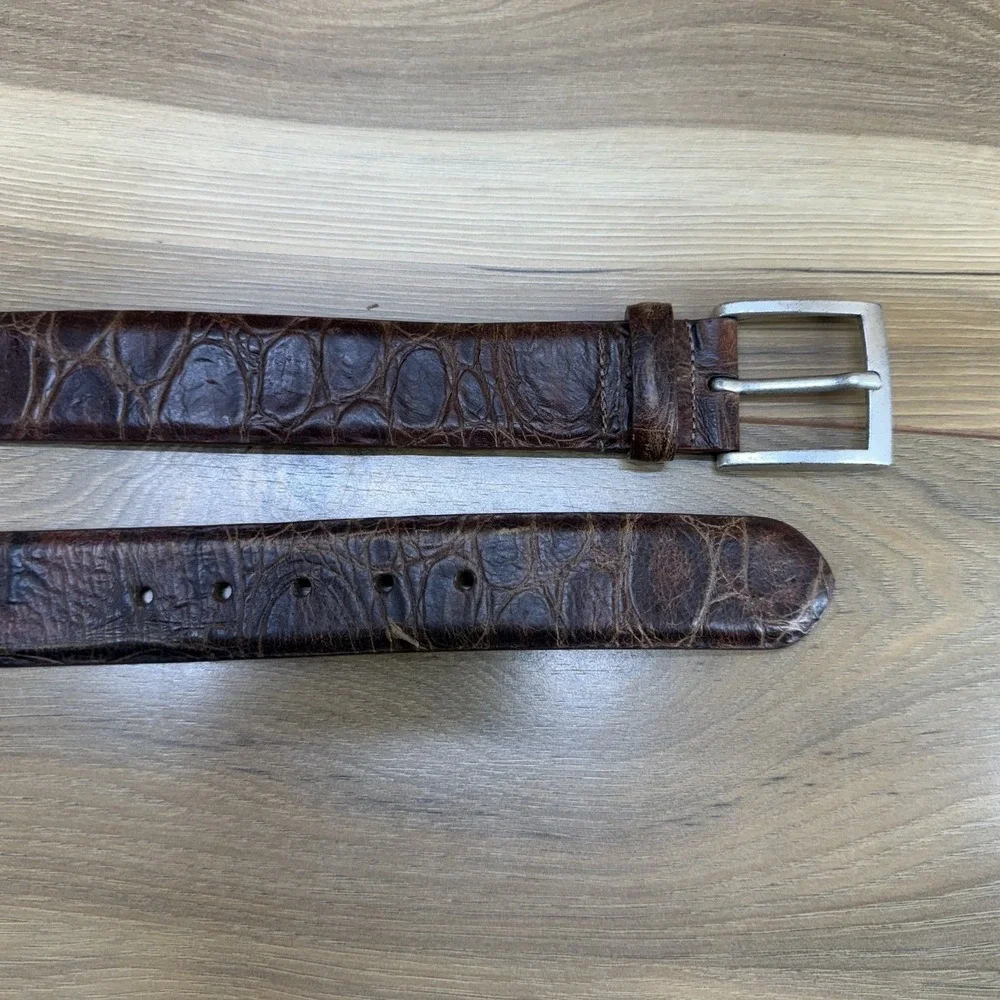 Wkleinberg Mens Belt Size 38 Brown Embossed Leather‎ USA Made